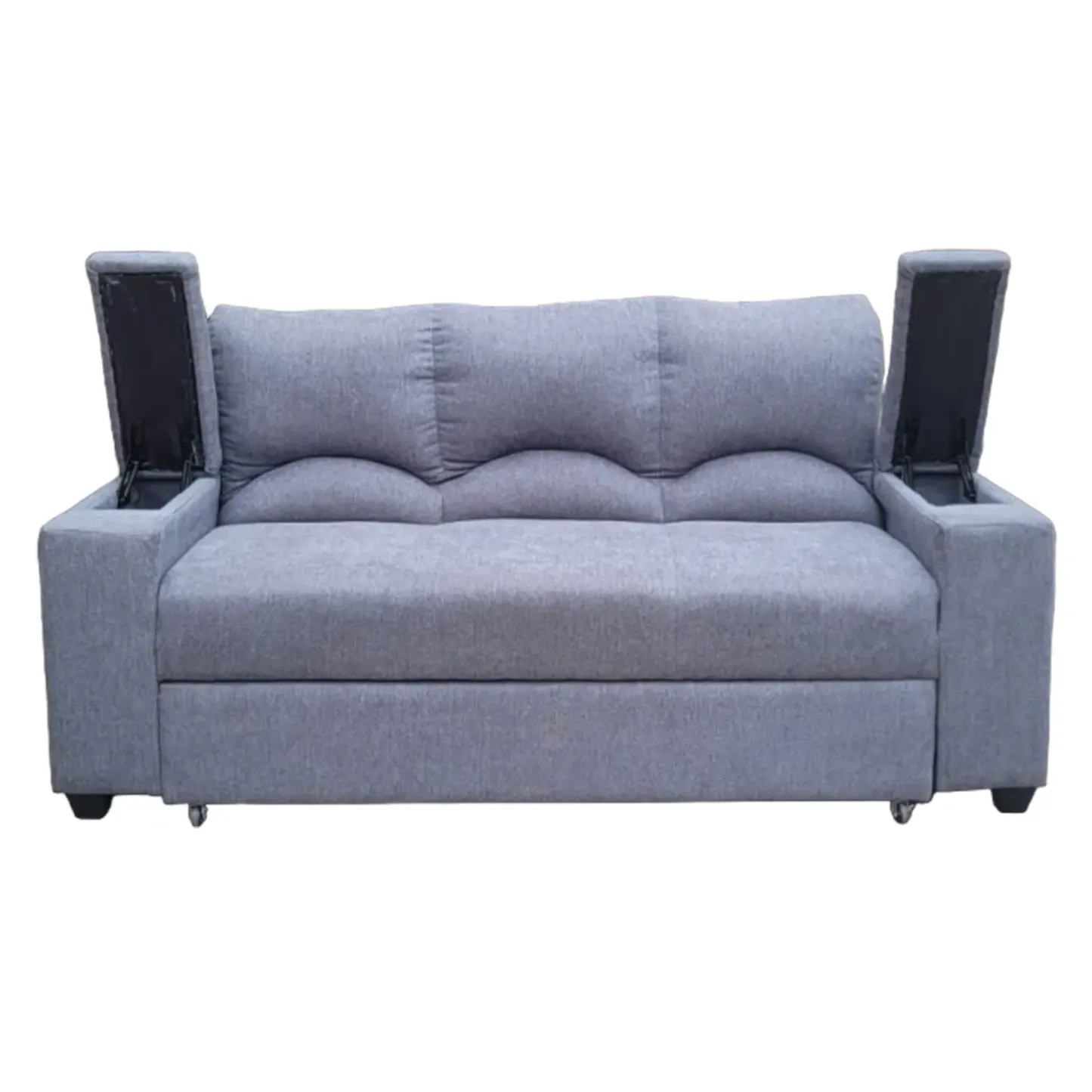 SOFA CAMA FUNCIONAL 2 PZ DECO LINO GRIS OSCURO