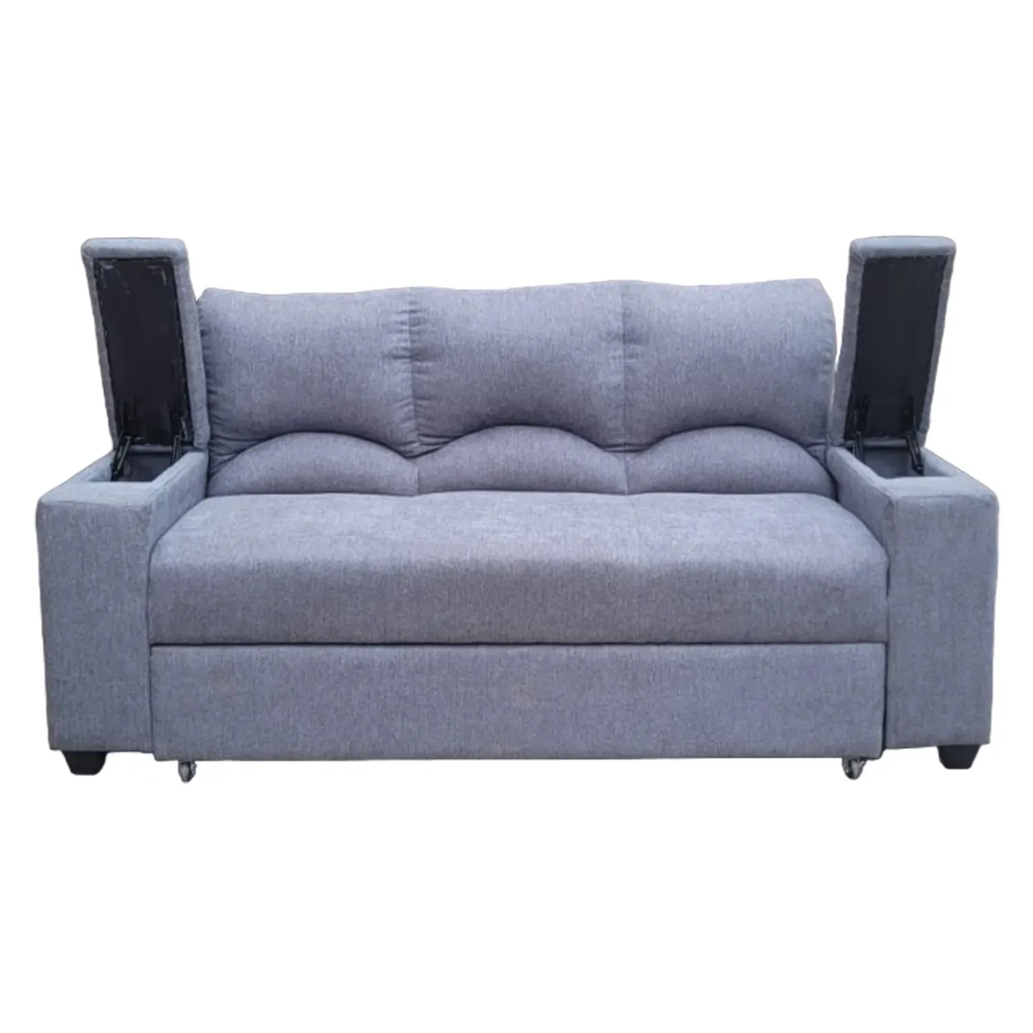 SOFA CAMA FUNCIONAL 2 PZ DECO LINO GRIS OSCURO
