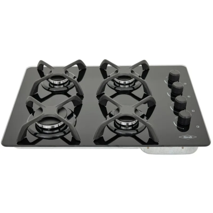 Estufa de empotrar Cristal negro 60X43 cm Hierro fundido gas natural