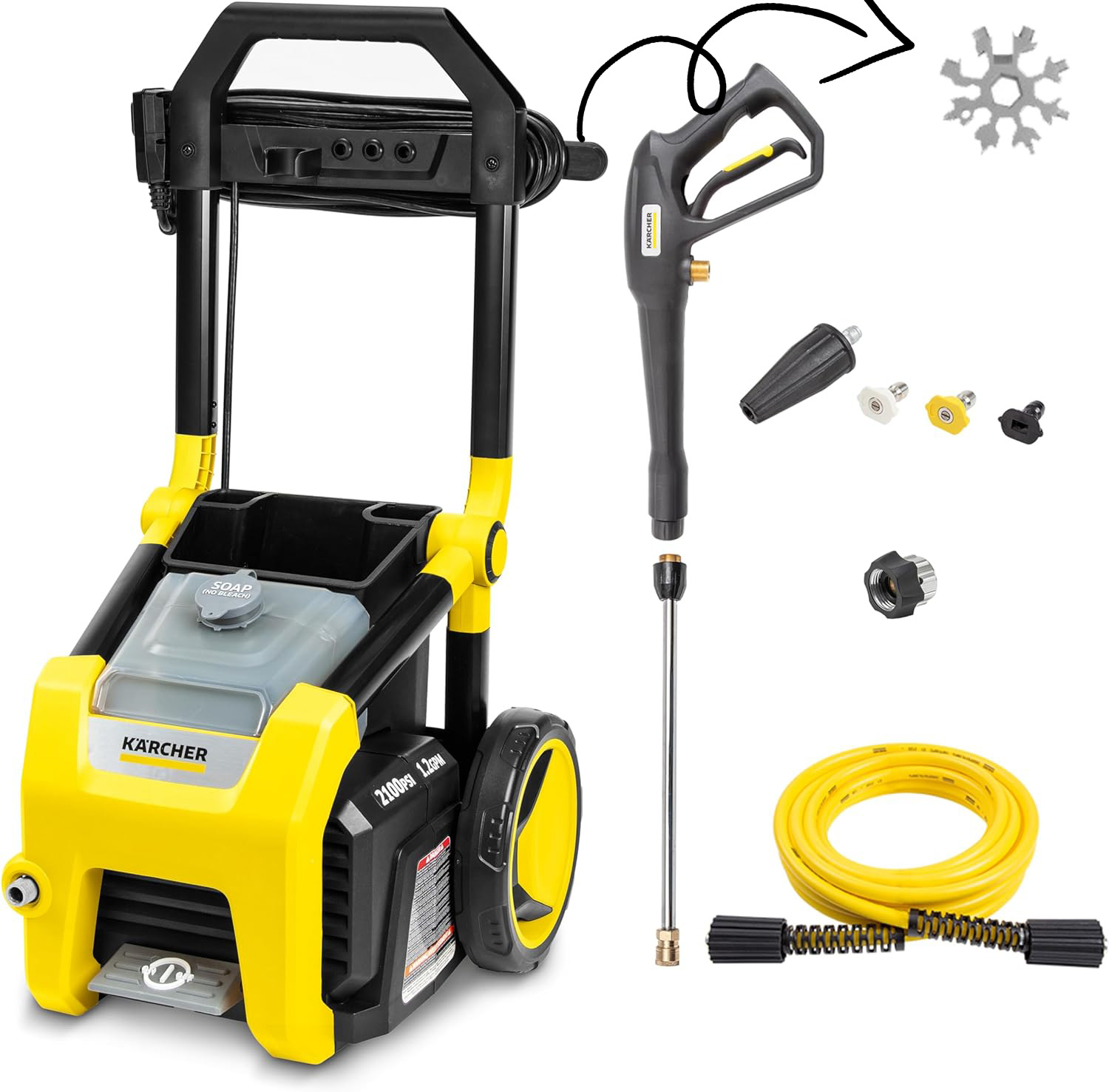 💕Promoción de aniversario por tiempo limitado ya disponible Karcher - Lavadora a presión eléctrica K1700 TruPressure de 1700 PSI, 3 años de garantía, boquilla turbo incluida