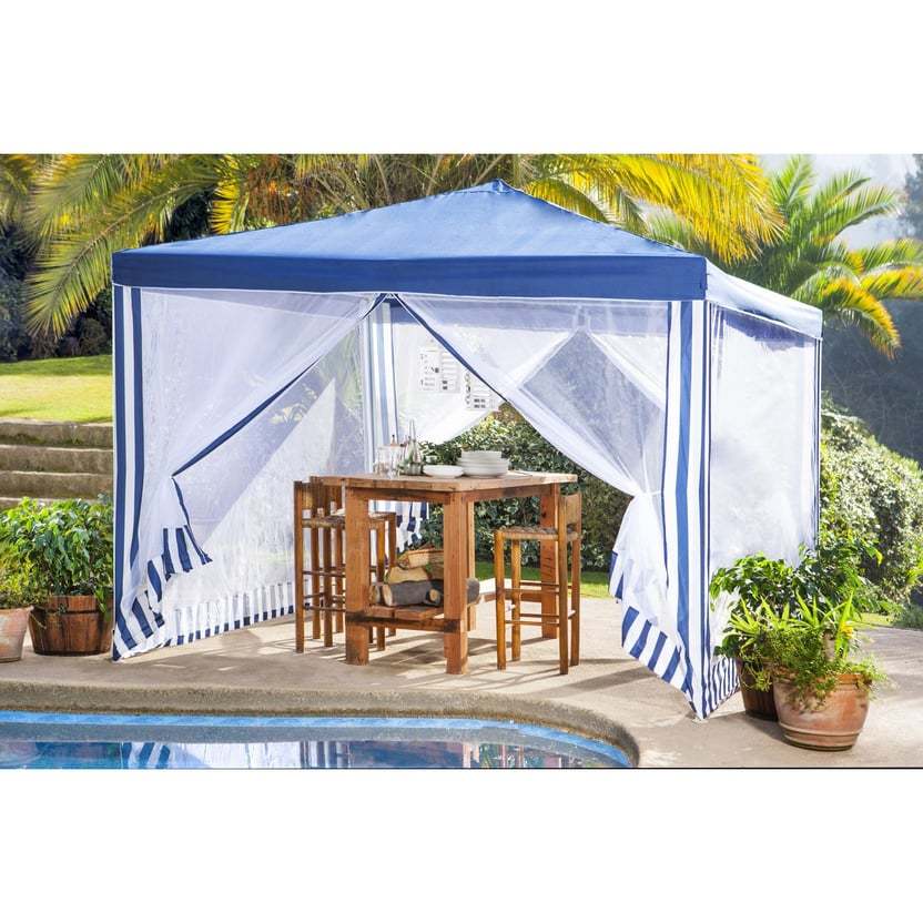 Toldo de restaurante color topo con mosquitera apto para terraza exterior patio 3 x 3 m