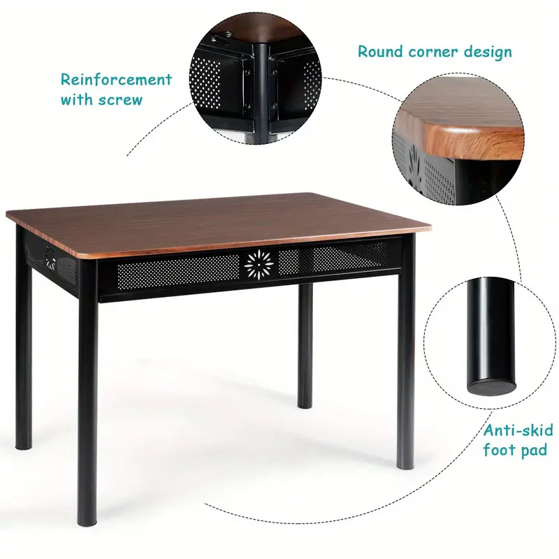 Conjunto de comedor Lifezeal de 5 piezas, mesa de metal y 4 sillas, muebles de cocina y desayuno.