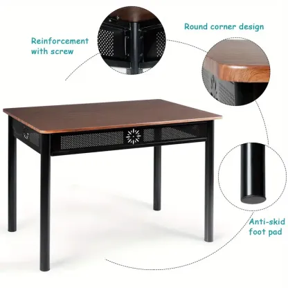 Conjunto de comedor Lifezeal de 5 piezas, mesa de metal y 4 sillas, muebles de cocina y desayuno.