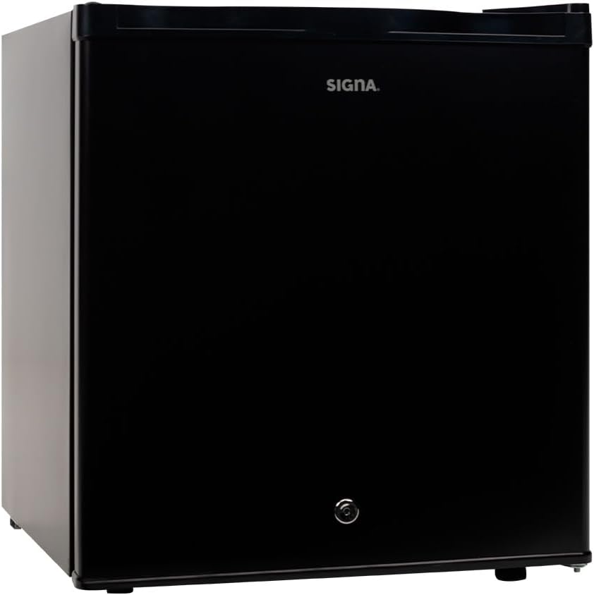 SIGNA Frigobar 46L (1.6 pies cubicos) Mini Refrigerador Compacto Negro Refrigerador Pequeño Con congelador de Acero Inoxidable Ideal Para Espacios Pequeños Frigobar Mini Multifuncional