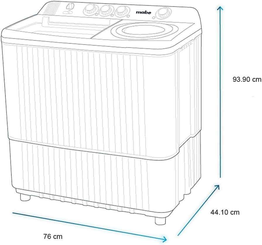 Mabe LMDX1123HBAB0 Lavadora Semi-Automática, 11 kg, color blanco