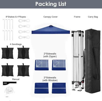 Tooluck - Tienda de campaña desplegable para Exteriores de 10 x 10 Pulgadas, con 4 Paredes Laterales, Impermeables, comerciales, Tiendas de campaña instantáneas, para Fiestas, Patio, Patio Trasero,