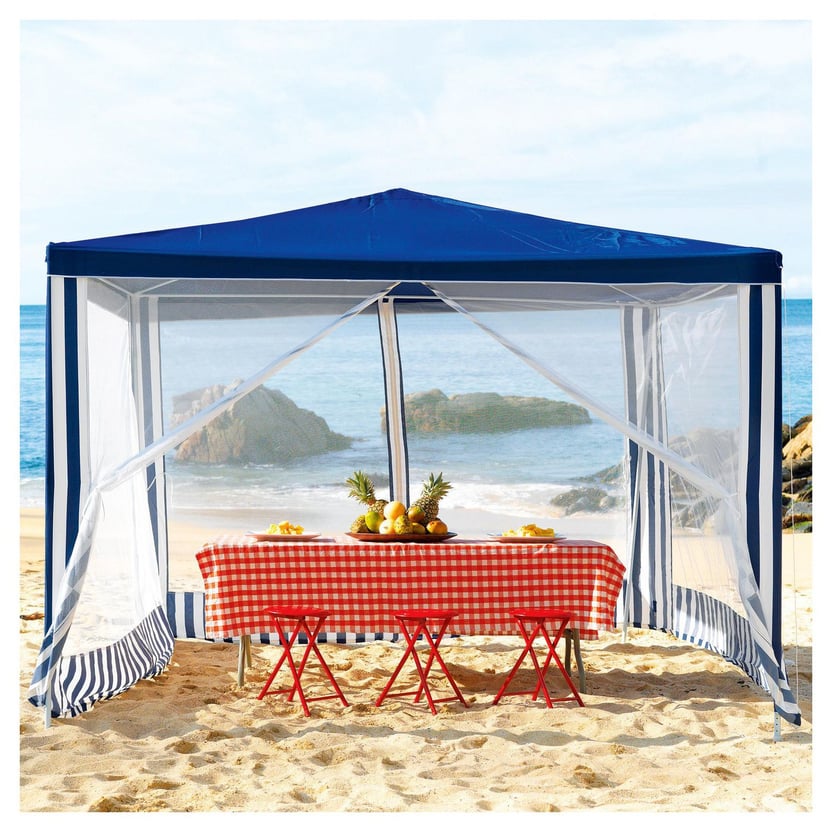 Toldo de restaurante color topo con mosquitera apto para terraza exterior patio 3 x 3 m