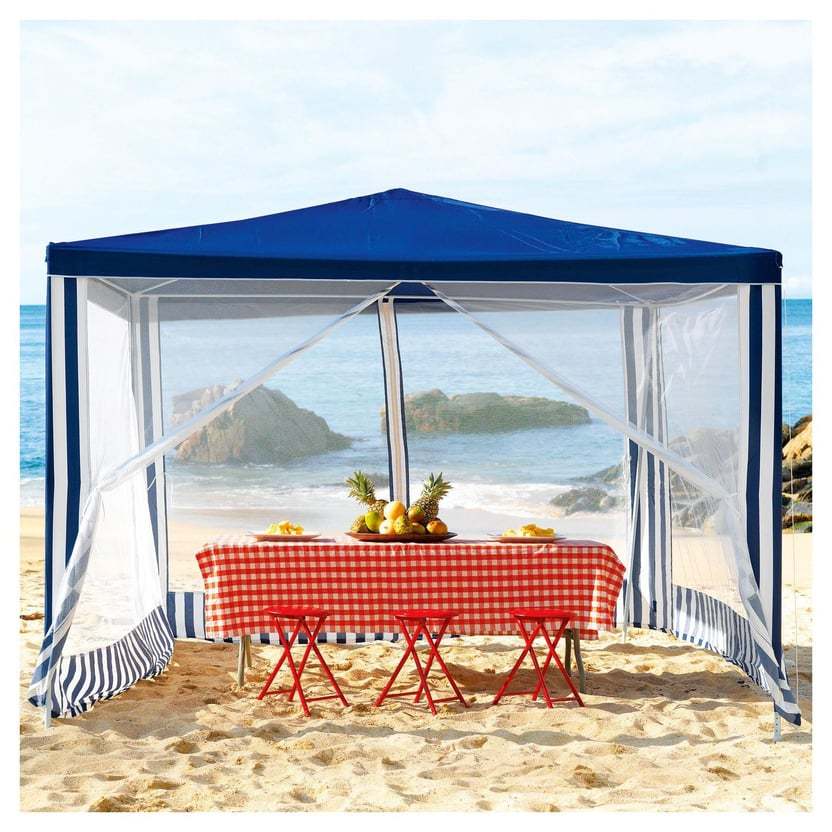 Toldo de restaurante color topo con mosquitera apto para terraza exterior patio 3 x 3 m