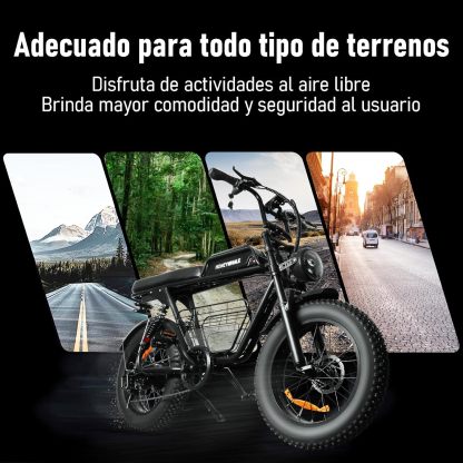HONEYWHALE K7 Bicicleta Electrica para Adultos, Moto Bicicleta de Montaña de 7 Velocidades, Potencia del motor 1080 W, Velocidad Máxima 48KM/H, Batería (48V, 15AH), Autonomía 40-45KM