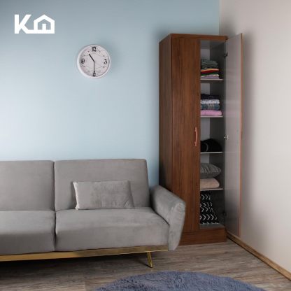 Kingshouse | Ropero De 6 Puertas con 2 Cajones – Color Café – Barra para Colgar – Estructura MDP – Mueble Organizador De Ropa – Armario para Casa, Recámara y Hogar