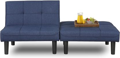 ! Sólo MXN$507 hoy KAIRUITUCH - Sofá cama convertible 3 en 1 para cama individual, sofá de futón con respaldo plegable ajustable, 2 piezas, futón pequeño para sala de estar, departamento
