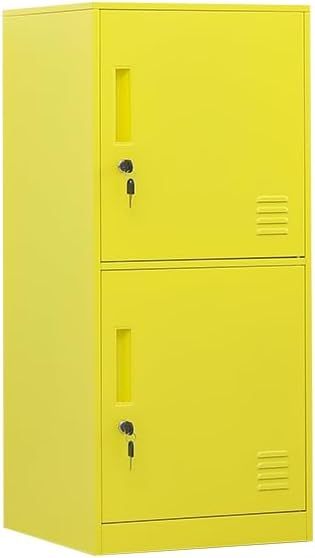 Casillero de almacenamiento vertical metálico de 2 puertas para habitación de niños, escuela, oficina, hogar, apilable, de acero, para juguetes y equipo deportivo, dispositivo antivuelco (2D,