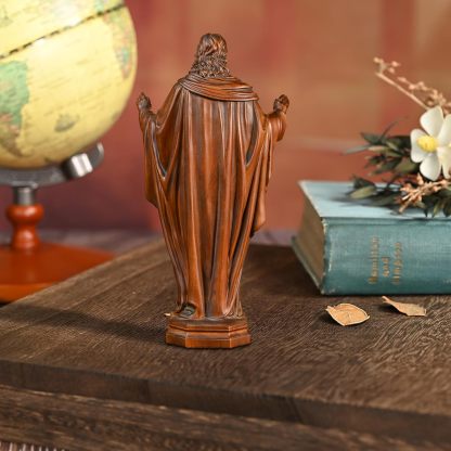 BGCOPPER - Estatua de madera de Virgen María, adorno de figura virgen católica, regalo religioso para decoración del hogar, Navidad, 8.6 pulgadas