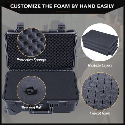 Lykus HC-3810 MaletÃ­n/Maleta/Estuche/Case Impermeable con Espuma, TamaÃ±o Interior 38x28x13.5 cm, Adecuado para CÃ¡mara RÃ©flex, Dron PequeÃ±o, VideocÃ¡mara, CÃ¡mara de AcciÃ³n y MÃ¡s