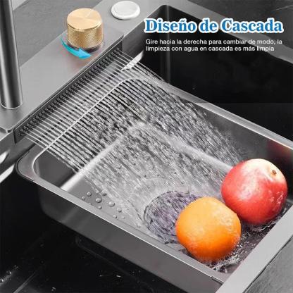 Tarja Fregadero De Cocina Acero Inoxidable 304 80x45cm con Grifo Extraíble 360° y Accesorios Prácticos para Lavado y Escurrido de Alimentos