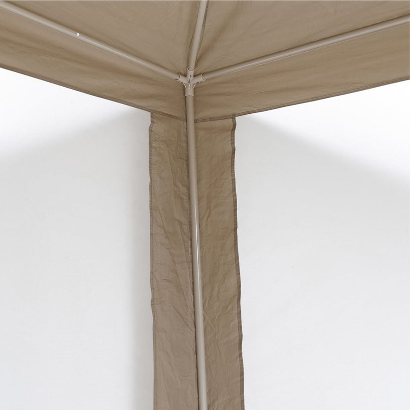 Toldo de restaurante color topo con mosquitera apto para terraza exterior patio 3 x 3 m