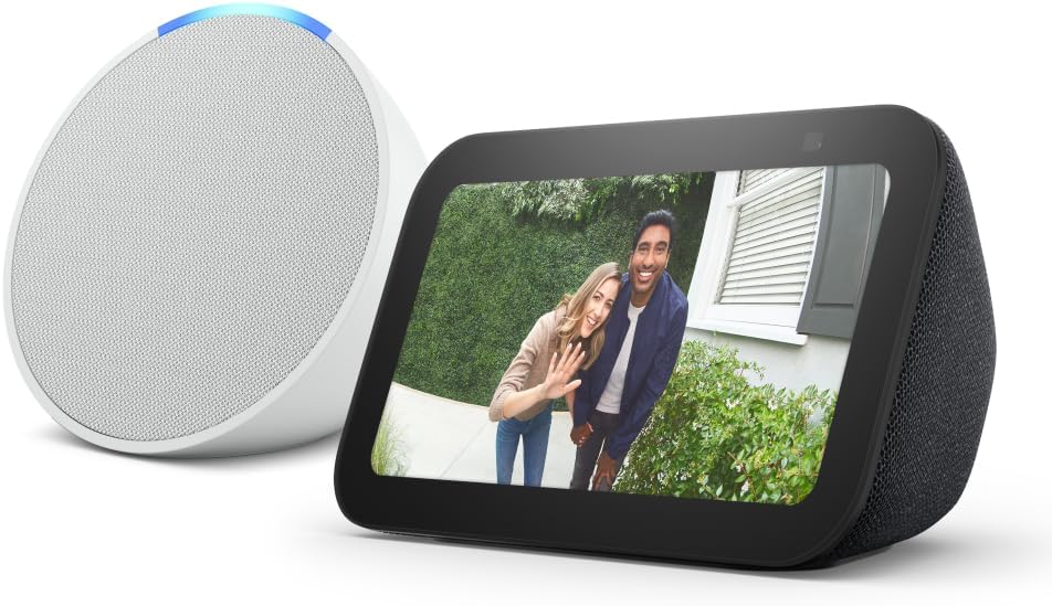 Amazon Echo Pop (modelo más reciente): nuestra bocina más pequeña que se adapta a cualquier habitación (negro), con el Acceso Anticipado de Alexa+