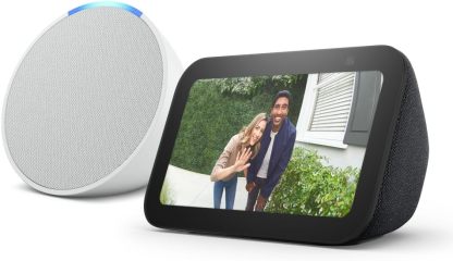 Amazon Echo Pop (modelo más reciente): nuestra bocina más pequeña que se adapta a cualquier habitación (negro), con el Acceso Anticipado de Alexa+
