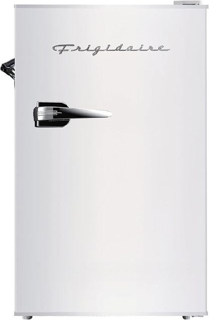 ❄️ Refrigerador compacto retro Frigidaire con enfriador, refrigerador de mostrador de 3.2 pies cúbicos con abridor de botellas incorporado, ideal para oficina, dormitorio, residencia estudiantil o cabaña