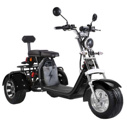 Patinete eléctrico para adultos de 3 ruedas, motocicleta eléctrica con asiento para pasajero