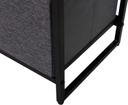 MU:4LIFE Cómoda De 5 Cajones Almacenamiento para Hogar Y Oficina, Organizador Cajonera De Estructura Metal y Cajones De Tela Lino Poliéster y Tela No Tejida (Gris Claro)