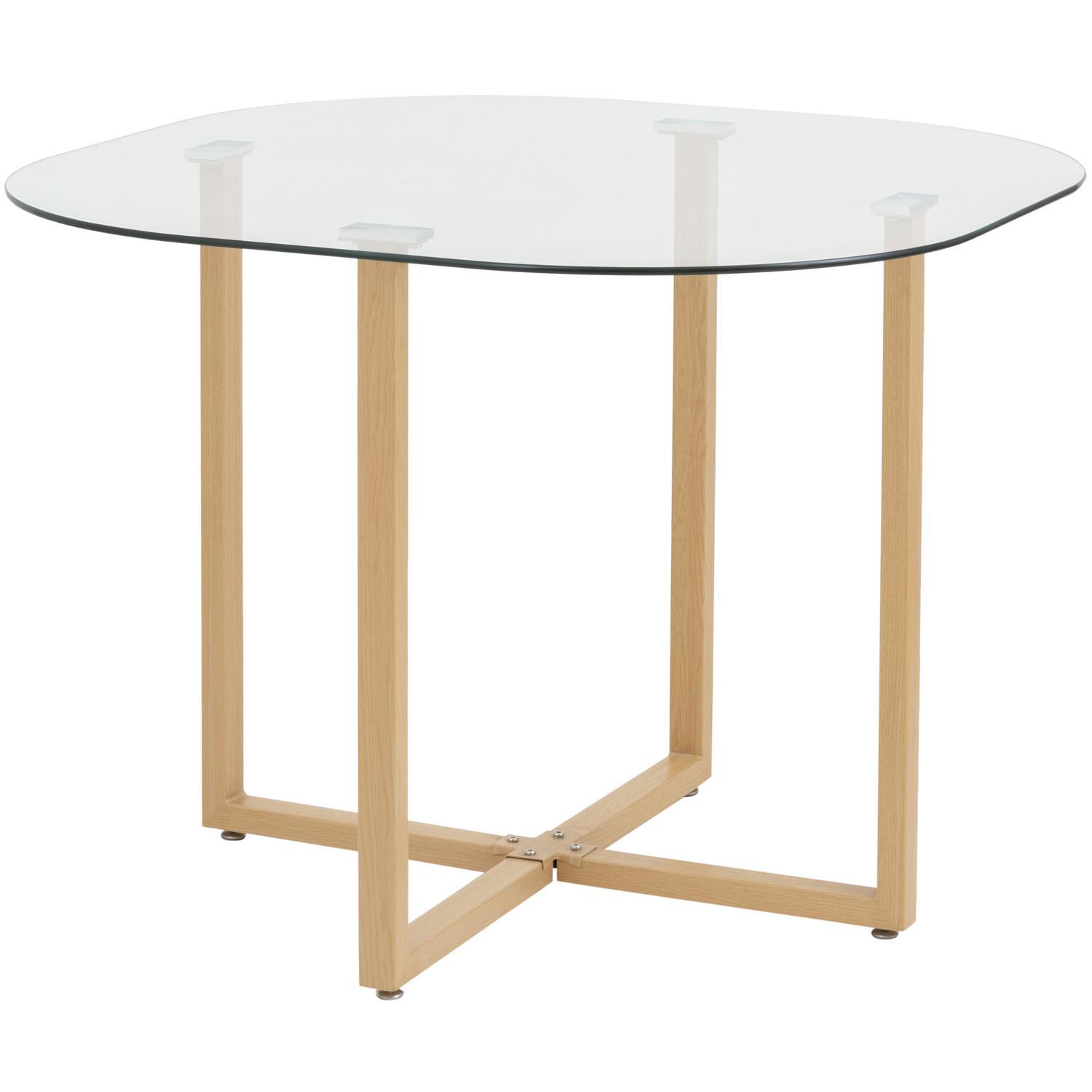 Comedor Graph 4 Sillas Mesa Rectangular 100x100x75 cm Natural/Transparente