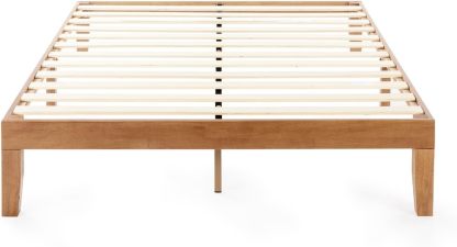 Mellow Naturalista Classic - Cama de Plataforma de Madera Maciza de 12 Pulgadas con Listones de Madera, no Necesita somier, fácil Montaje, Queen, Pino