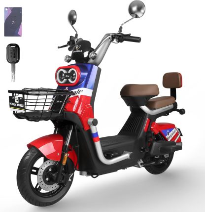 HONEYWHALE KC PRO Bicicleta Electrica para Adultos, Moto Electrica con Alarma, Potencia Motor Hasta 800W, Velocidad Máxima 45KM/H, Autonomía 60KM, Compatible con Desbloqueo NFC
