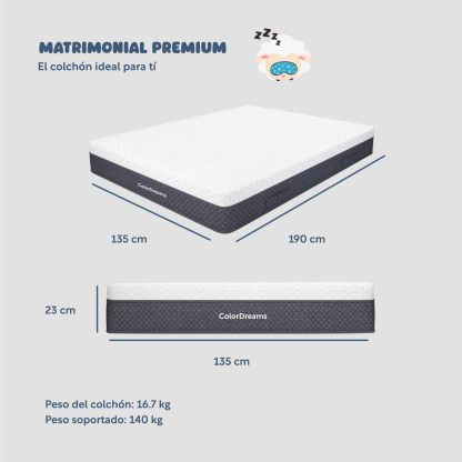 COLORDREAMS | Colchón en Caja Individual Memory – 100x190x23 cm - 6 Capas de Espuma de Alta Densidad – Manijas Reforzadas – Firmeza Justa – Hipoalergénico