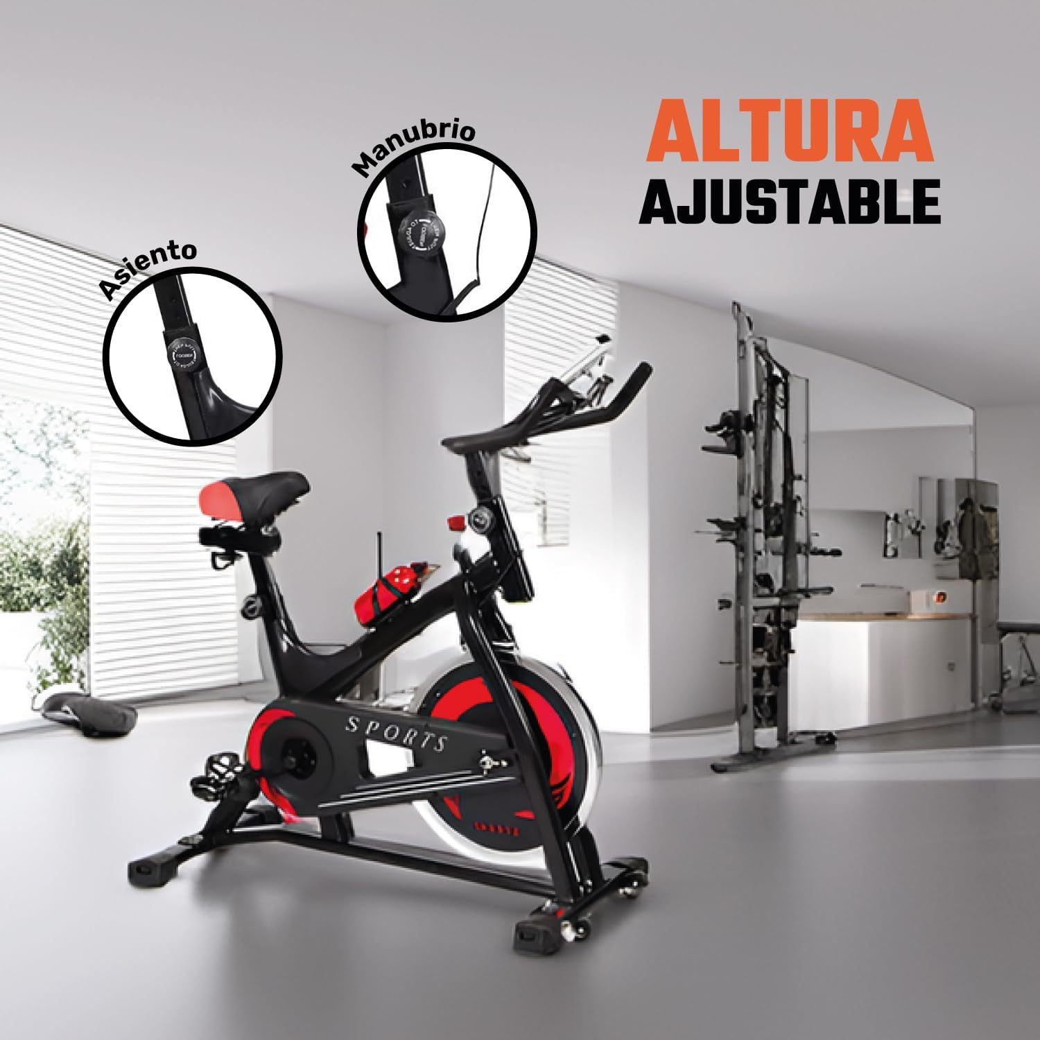 CENTURFIT Bicicleta Fija 6 kg Bicicleta Spinning Rueda 6 Kg Excelente Calidad Bicicleta Estacionaria Ajustable Bicicleta Estatica Pantalla Bicicleta Fija Para Ejercicio