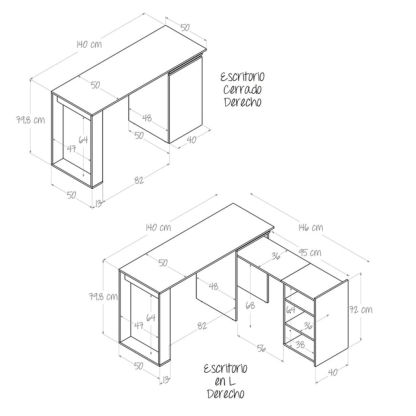Escritorio en L Extensible Spaqua