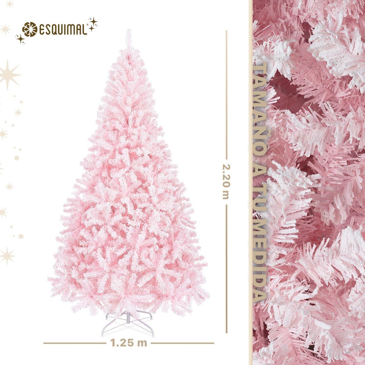 ESQUIMAL Árbol de Navidad Frondoso con Ramas Escarchadas, Pino Navideño (Azul Nevado, 1.8 m)