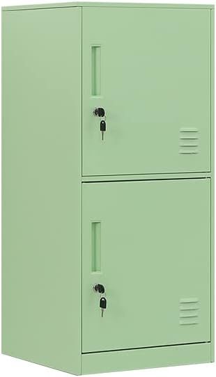 Casillero de almacenamiento vertical metálico de 2 puertas para habitación de niños, escuela, oficina, hogar, apilable, de acero, para juguetes y equipo deportivo, dispositivo antivuelco (2D,