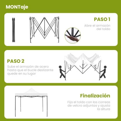 Carpa Plegable 3 x 3 m, Toldo de jardÃ­n Impermeable, Carpas para Exteriores Pergola,Cenadores para Jardin Fiesta Camping Playa