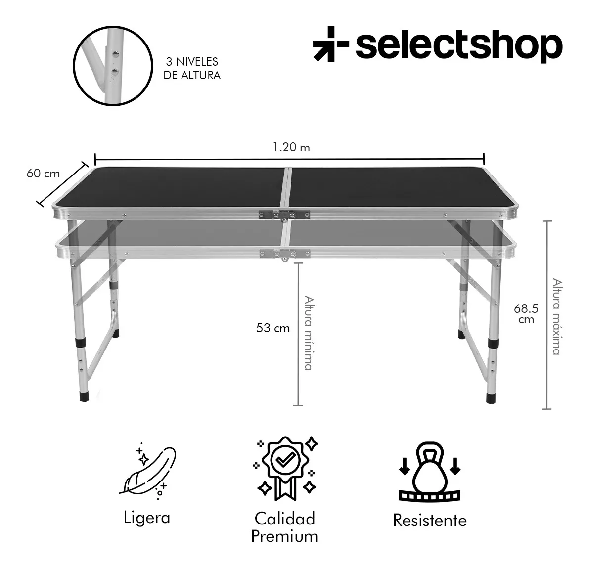 Mesa Plegable Tipo Portafolio 1.20 M Con 4 Sillas Portátiles-clavo