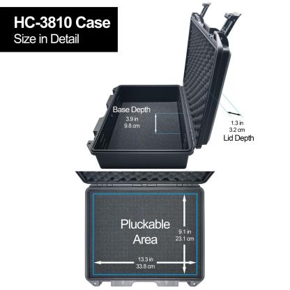 Lykus HC-3810 MaletÃ­n/Maleta/Estuche/Case Impermeable con Espuma, TamaÃ±o Interior 38x28x13.5 cm, Adecuado para CÃ¡mara RÃ©flex, Dron PequeÃ±o, VideocÃ¡mara, CÃ¡mara de AcciÃ³n y MÃ¡s