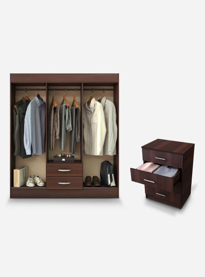 Set Muebles Dormitorio Clóset Trancura + Cómoda Fénix