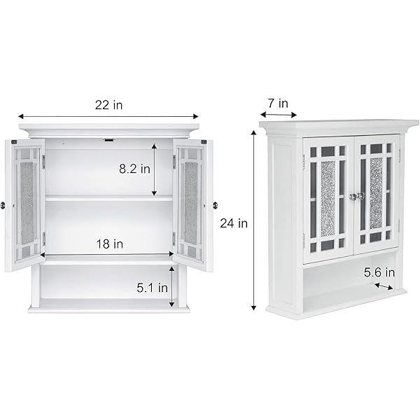 Clóset de Pared extraíble con Puertas Dobles, Color Blanco Pull Handle Wall Cabinet clóset de pared