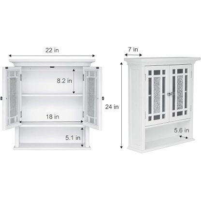 Clóset de Pared extraíble con Puertas Dobles, Color Blanco Pull Handle Wall Cabinet clóset de pared
