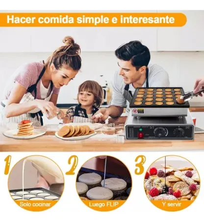 Curran HT2240 Maquina Electrica Industrial Comercial Mini Hotcakes 25pz Color Gris/Negro