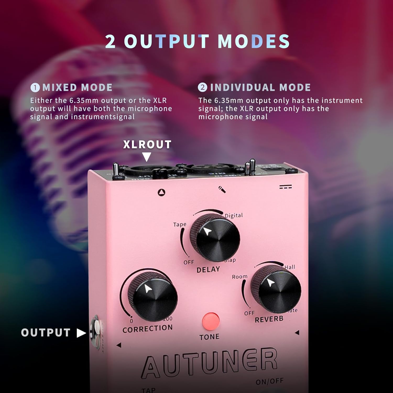 MOOER Harmonier - Procesador de efectos vocales para guitarra, pedal vocal, micrófono para grabación de transmisión en vivo (MVP2)