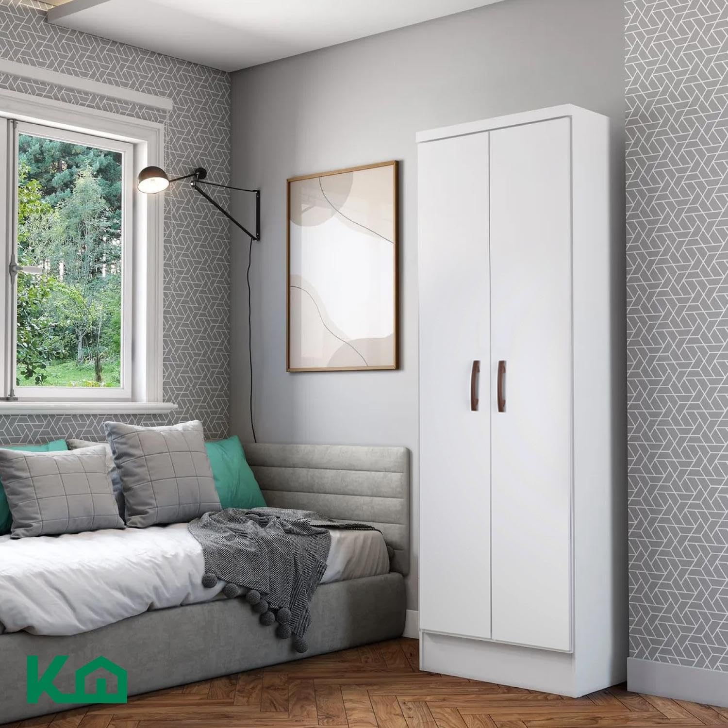 Kingshouse | Ropero De 6 Puertas con 2 Cajones – Color Café – Barra para Colgar – Estructura MDP – Mueble Organizador De Ropa – Armario para Casa, Recámara y Hogar