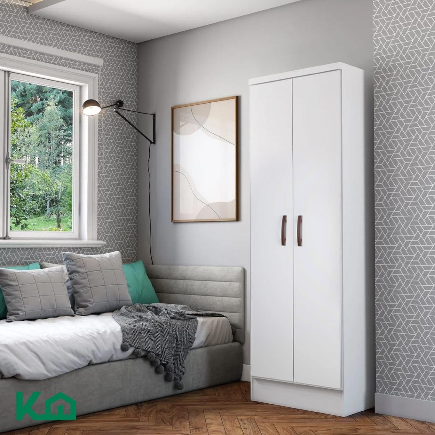 Kingshouse | Ropero De 6 Puertas con 2 Cajones – Color Café – Barra para Colgar – Estructura MDP – Mueble Organizador De Ropa – Armario para Casa, Recámara y Hogar