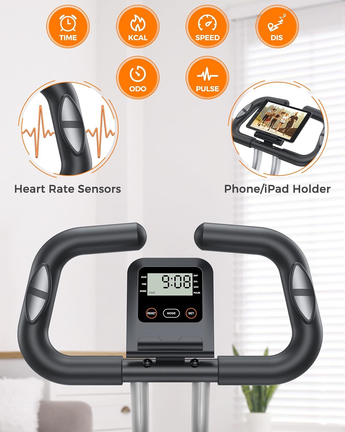 YOSUDA Bicicleta estática plegable 2 en 1 para personas mayores de 270 libras, bicicleta X magnética con 8 niveles de resistencia, para entrenamiento de gimnasio en casa