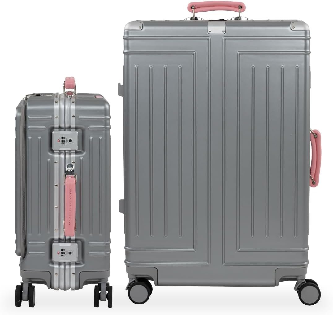 Set de 2 Maletas Premium 20 y 26 Pulgadas Equipaje de mano Con Candado TSA Compartimiento Para Laptop USB Ruedas Giratorias (Rojo)-#17011001901303020502#