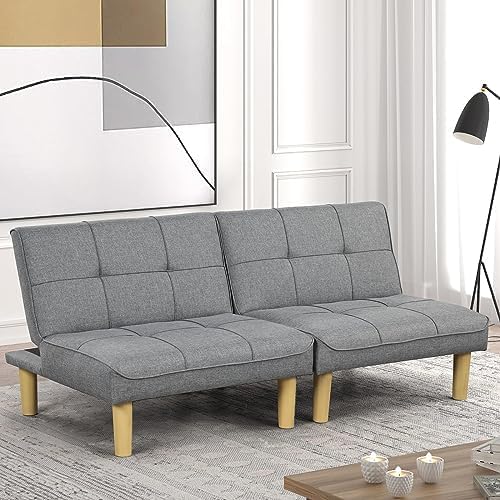 ! Sólo MXN$507 hoy KAIRUITUCH - Sofá cama convertible 3 en 1 para cama individual, sofá de futón con respaldo plegable ajustable, 2 piezas, futón pequeño para sala de estar, departamento