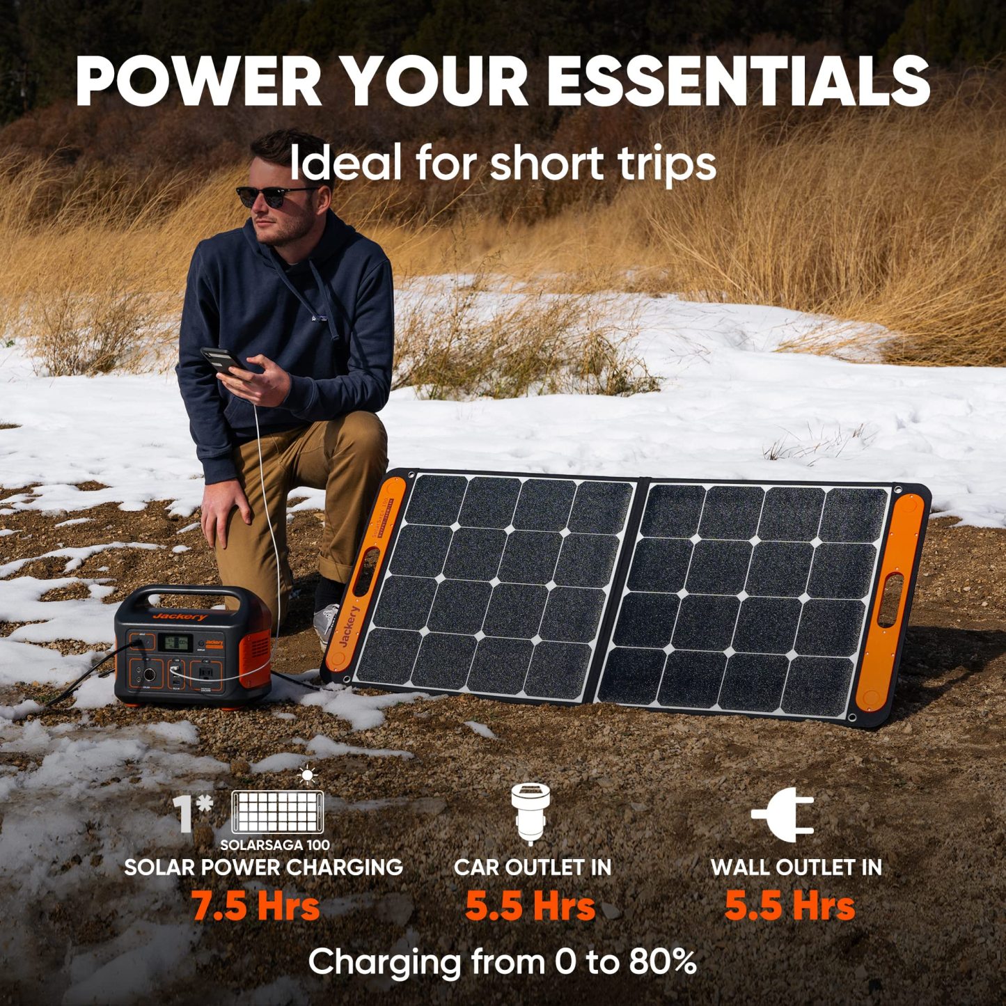 Jackery - Central de energÃ­a portÃ¡til Explorer 500, 518 Wh generador solar para exteriores, paquete de baterÃ­a de litio mÃ³vil con salida de CA de 110 V/500 W para uso domÃ©stico, respaldo de