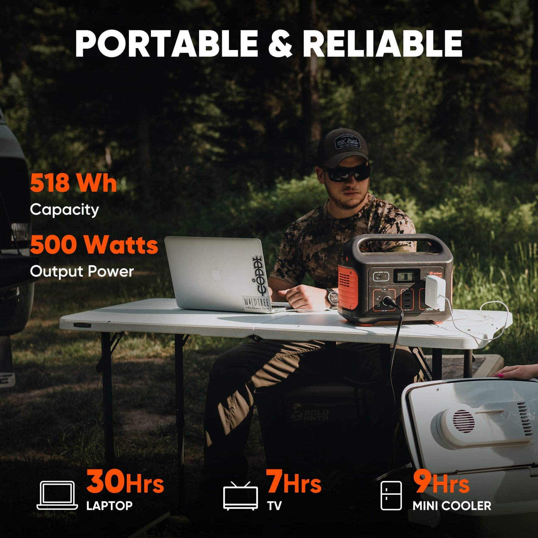 Jackery - Central de energÃ­a portÃ¡til Explorer 500, 518 Wh generador solar para exteriores, paquete de baterÃ­a de litio mÃ³vil con salida de CA de 110 V/500 W para uso domÃ©stico, respaldo de