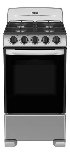 Estufa Mabe Em5032baps1 A Gas 4 Quemadores Plateada 120v Puerta Con Visor