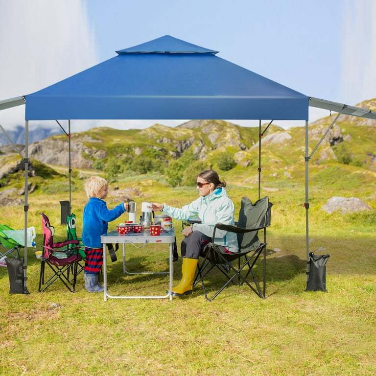 Costway 3x3m Pabellón Emergente Instantáneo Plegable para Exterior con Dos Mitades de Toldo Carpa Portátil Ajustable en Altura para Camping